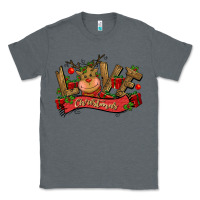 Charcoal Heather love christmas reindeer Classic Tee - CowGirlArtShop