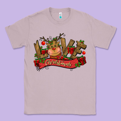 Love Christmas Reindeer Classic Tee Designed By Cowgirlartshop