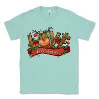 Seafoam love christmas reindeer Classic Tee - CowGirlArtShop