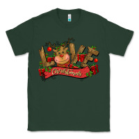 Sports Green love christmas reindeer Classic Tee - CowGirlArtShop