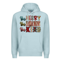 Blue Mist be merry be jolly be kind Premium Hoodie - SublimationCraftShop