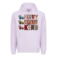 Lilac be merry be jolly be kind Premium Hoodie - SublimationCraftShop