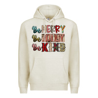 Oatmeal Heather be merry be jolly be kind Premium Hoodie - SublimationCraftShop
