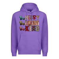 Purple be merry be jolly be kind Premium Hoodie - SublimationCraftShop
