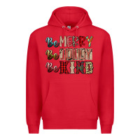 Red be merry be jolly be kind Premium Hoodie - SublimationCraftShop