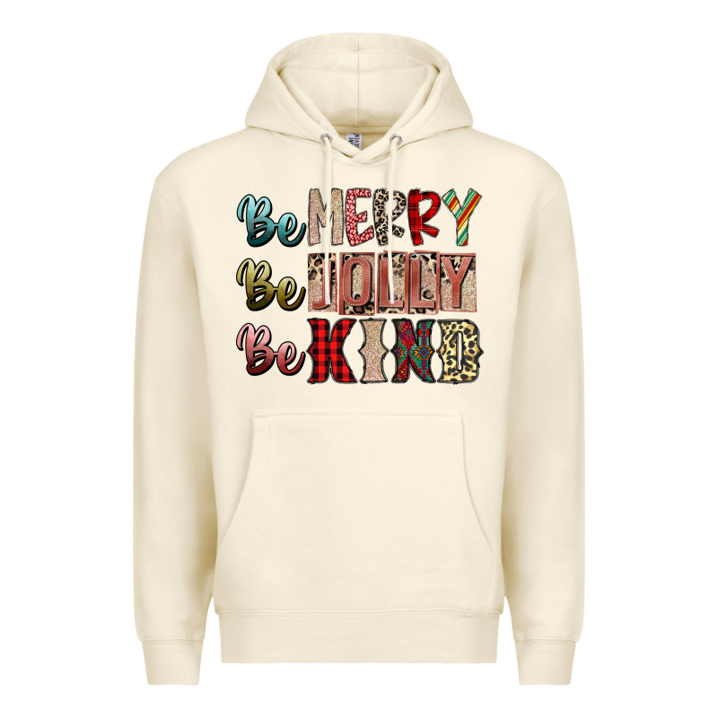 Be Merry Be Jolly Be Kind Premium Hoodie by SublimationCraftShop | Teevron