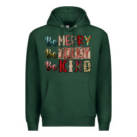 Sports Green be merry be jolly be kind Premium Hoodie - SublimationCraftShop