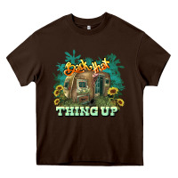 Chocolate Brown Back that thing up Heavy Core Tee - HowdyJamesFarm