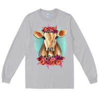 Moon Dust Floral Cow Long Sleeve Tee - RanaPortraitStore