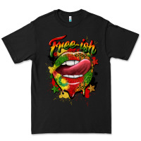 Black free ish juneteenth lips Premium Tee - CowGirlArtShop