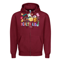 Burgundy school healt aid Zipper Hoodie - AdoDesignShop