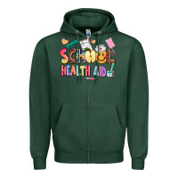Sports Green school healt aid Zipper Hoodie - AdoDesignShop