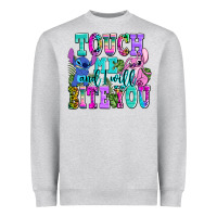 Heather Grey touch me and i will bite Heavyweight Sweatshirt - AdoDesignShop