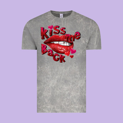 Kiss Me Back Valentine's Day Vintage Tee Designed By Fadigitalartstudio