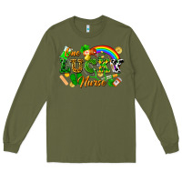 Army Green one lucky nurse Long Sleeve Tee - FaDigitalArtStudio