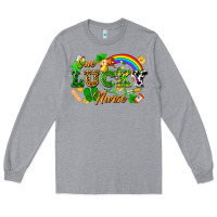 Heather Grey one lucky nurse Long Sleeve Tee - FaDigitalArtStudio