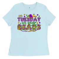 Baby Blue On Tuesday we wear beads Ladies Tee - HowdyJamesFarm