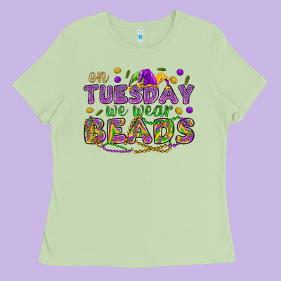 On Tuesday We Wear Beads Ladies Tee Designed By Howdyjamesfarm
