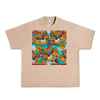 Burro chicken with eggs and sunflowers seamles pattern Urban Heavy Tee - FaDigitalArtStudio