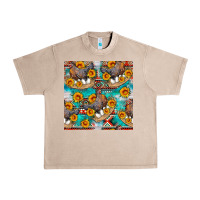 French Oak chicken with eggs and sunflowers seamles pattern Urban Heavy Tee - FaDigitalArtStudio