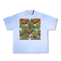 Grape Ice chicken with eggs and sunflowers seamles pattern Urban Heavy Tee - FaDigitalArtStudio