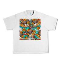 Lunar Rock chicken with eggs and sunflowers seamles pattern Urban Heavy Tee - FaDigitalArtStudio