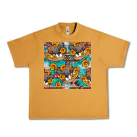 Peanut Butter chicken with eggs and sunflowers seamles pattern Urban Heavy Tee - FaDigitalArtStudio