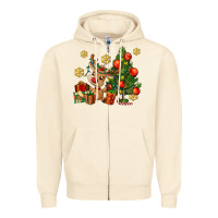 Sandshell reindeer and christmas tree Zipper Hoodie - AdoDesignShop