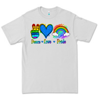 Dove Grey Peace Love Pride Premium Tee - Jasminsmagicworld