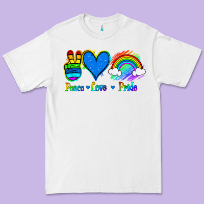 Peace Love Pride Premium Tee Designed By Jasminsmagicworld