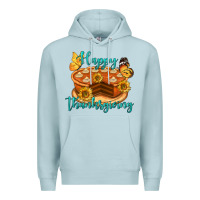 Blue Mist Happy Thanksgiving Pumpkin Pie Premium Hoodie - LillyAllenDesigns