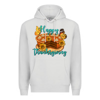 Dove Grey Happy Thanksgiving Pumpkin Pie Premium Hoodie - LillyAllenDesigns