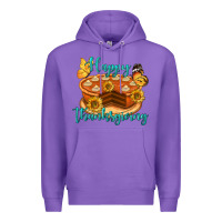 Purple Happy Thanksgiving Pumpkin Pie Premium Hoodie - LillyAllenDesigns