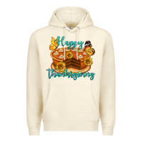 Sandshell Happy Thanksgiving Pumpkin Pie Premium Hoodie - LillyAllenDesigns