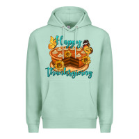 Seafoam Happy Thanksgiving Pumpkin Pie Premium Hoodie - LillyAllenDesigns