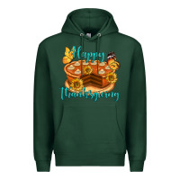 Sports Green Happy Thanksgiving Pumpkin Pie Premium Hoodie - LillyAllenDesigns