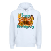 White Happy Thanksgiving Pumpkin Pie Premium Hoodie - LillyAllenDesigns