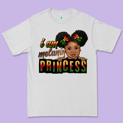 I Am Melanin Princess Black Peekaboo Premium Tee Designed By Cowgirlartshop