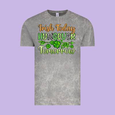 St. Patrick's Irish Today Hungover Tomorrow Vintage Tee Designed By Oliviacreatesart