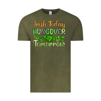 Vintage Olive St. Patrick's Irish today hungover tomorrow Vintage Tee - OliviaCreatesArt