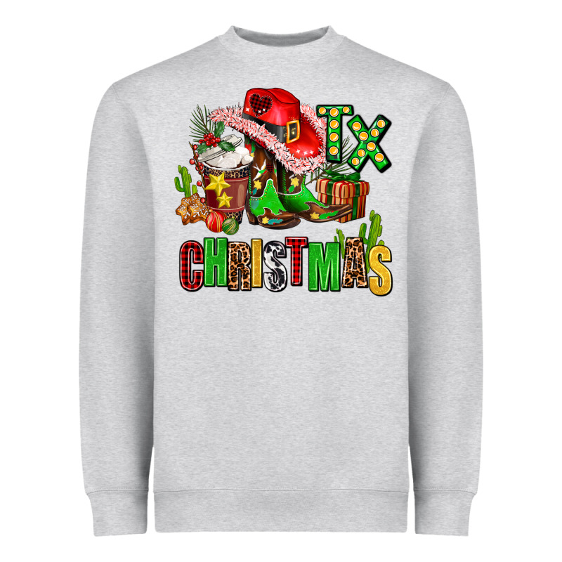 Tx Christmas Cowgirl Heavyweight Sweatshirt by AdoDesignShop | Teevron