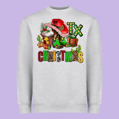 Tx Christmas Cowgirl Heavyweight Sweatshirt Designed By Adodesignshop