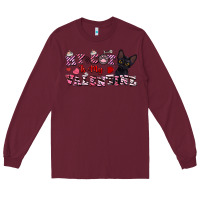 Burgundy my cat is my valentine Long Sleeve Tee - FaDigitalArtStudio