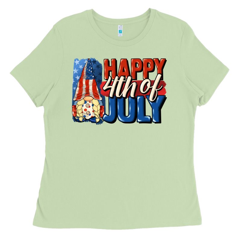 Happy 4th Of July Gnome Ladies Tee by CowGirlArtShop | Teevron