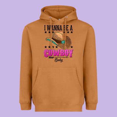 I Wanna Be A Cowboy Baby Heavyweight Hoodie Designed By Adodesignshop