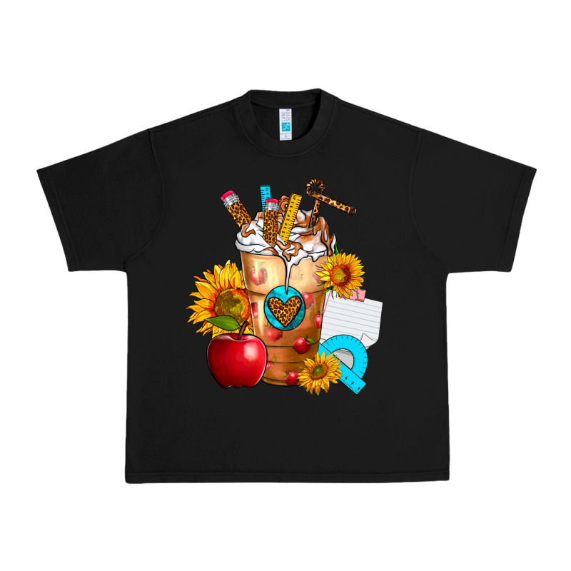 Teacher Cold Drink Frappe With Sunflowers Urban Heavy Tee by FaDigitalArtStudio | Teevron