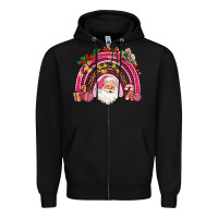 Black pink christmas rainbow Zipper Hoodie - AdoDesignShop