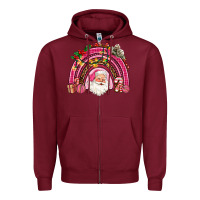 Burgundy pink christmas rainbow Zipper Hoodie - AdoDesignShop
