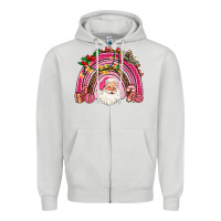Dove Grey pink christmas rainbow Zipper Hoodie - AdoDesignShop
