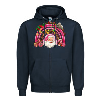 Navy pink christmas rainbow Zipper Hoodie - AdoDesignShop